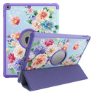 For iPad 10.2 2021 / 2020 / 2019 Painted Pattern Shockproof Horizontal Flip TPU + PU Leather Case with 3-folding Holder & Pen Slot(GWL10046 Flower)