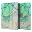 For iPad 10.2 2021 / 2020 / 2019 Painted Pattern Shockproof Horizontal Flip TPU + PU Leather Case with 3-folding Holder & Pen Slot(GWL10048 Marble)