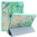 For iPad 10.2 2021 / 2020 / 2019 Painted Pattern Shockproof Horizontal Flip TPU + PU Leather Case with 3-folding Holder & Pen Slot(GWL10048 Marble)