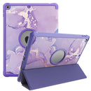 For iPad 10.2 2021 / 2020 / 2019 Painted Pattern Shockproof Horizontal Flip TPU + PU Leather Case with 3-folding Holder & Pen Slot(GWL10055 Marble)