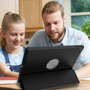 For iPad 10.2 2021 / 2020 / 2019 Shockproof Horizontal Flip TPU + PU Leather Case with 3-folding Holder & Pen Slot(Black)