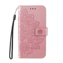 For OPPO Realme GT Master / Realme Q3 Pro 7-petal Flowers Embossing Pattern Horizontal Flip PU Leather Case with Holder & Card Slots & Wallet & Photo Frame(Rose Gold)