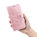 For OPPO Realme GT Master / Realme Q3 Pro 7-petal Flowers Embossing Pattern Horizontal Flip PU Leather Case with Holder & Card Slots & Wallet & Photo Frame(Rose Gold)