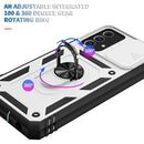 For Samsung Galaxy A52 Sliding Camera Cover Design TPU + PC Protective Case with 360 Degree Rotating Holder & Card Slot(White+Black)