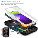 For Samsung Galaxy A52 Sliding Camera Cover Design TPU + PC Protective Case with 360 Degree Rotating Holder & Card Slot(White+Black)