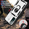 For Samsung Galaxy S20 FE Sliding Camera Cover Design TPU + PC Protective Case with 360 Degree Rotating Holder & Card Slot(White+Black)