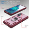 For Samsung Galaxy S20 FE Sliding Camera Cover Design TPU + PC Protective Case with 360 Degree Rotating Holder & Card Slot(Pink+Dark Red)