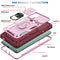 For Samsung Galaxy S20 FE Sliding Camera Cover Design TPU + PC Protective Case with 360 Degree Rotating Holder & Card Slot(Pink+Dark Red)