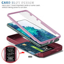 For Samsung Galaxy S20 FE Sliding Camera Cover Design TPU + PC Protective Case with 360 Degree Rotating Holder & Card Slot(Pink+Dark Red)