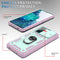 For Samsung Galaxy S20 FE Sliding Camera Cover Design TPU + PC Protective Case with 360 Degree Rotating Holder & Card Slot(Pink+Green)