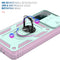 For Samsung Galaxy S20 FE Sliding Camera Cover Design TPU + PC Protective Case with 360 Degree Rotating Holder & Card Slot(Pink+Green)