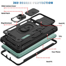 For Samsung Galaxy S20 FE Sliding Camera Cover Design TPU + PC Protective Case with 360 Degree Rotating Holder & Card Slot(Black+Black)
