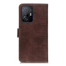 For Xiaomi Mi 11T / 11T Pro Crocodile Texture Horizontal Flip Leather Case with Holder & Card Slots & Wallet(Brown)
