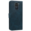 For Xiaomi Redmi Note 9 Embossed Cat Butterflies Pattern Horizontal Flip Leather Case with Card Slot & Holder & Wallet(Blue)