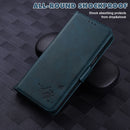 For Xiaomi Redmi Note 9 Embossed Cat Butterflies Pattern Horizontal Flip Leather Case with Card Slot & Holder & Wallet(Blue)