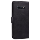 For Samsung Galaxy S10e Embossed Cat Butterflies Pattern Horizontal Flip Leather Case with Card Slot & Holder & Wallet(Black)