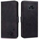For Samsung Galaxy S7 Embossed Cat Butterflies Pattern Horizontal Flip Leather Case with Card Slot & Holder & Wallet(Black)