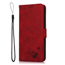 For Samsung Galaxy S7 edge Embossed Cat Butterflies Pattern Horizontal Flip Leather Case with Card Slot & Holder & Wallet(Red)