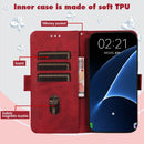 For Samsung Galaxy S7 edge Embossed Cat Butterflies Pattern Horizontal Flip Leather Case with Card Slot & Holder & Wallet(Red)