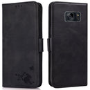 For Samsung Galaxy S7 edge Embossed Cat Butterflies Pattern Horizontal Flip Leather Case with Card Slot & Holder & Wallet(Black)