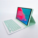 For Lenovo Smart Tab M10 HPD Plus TB-X606F 10.3 inch LX103 Solid Color Detachable Square Keycap Bluetooth Keyboard Leather Tablet Case with Stand(Green)