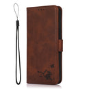 For Samsung Galaxy A32 5G Embossed Cat Butterflies Pattern Horizontal Flip Leather Case with Card Slot & Holder & Wallet(Brown)