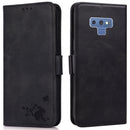 For Samsung Galaxy Note9 Embossed Cat Butterflies Pattern Horizontal Flip Leather Case with Card Slot & Holder & Wallet(Black)