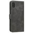For Samsung Galaxy M21 / M30s Embossed Cat Butterflies Pattern Horizontal Flip Leather Case with Card Slot & Holder & Wallet(Grey)