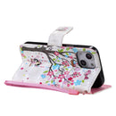 3D Painted Pattern Horizontal Flip Leather Case with Holder & Card Slots & Wallet For iPhone 13 Mini(Girl Under The Tree)