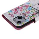 3D Painted Pattern Horizontal Flip Leather Case with Holder & Card Slots & Wallet For iPhone 13 Mini(Girl Under The Tree)