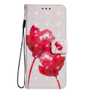 3D Painted Pattern Horizontal Flip Leather Case with Holder & Card Slots & Wallet For iPhone 13 Mini(Red Rose)