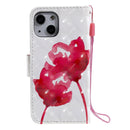 3D Painted Pattern Horizontal Flip Leather Case with Holder & Card Slots & Wallet For iPhone 13 Mini(Red Rose)