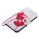 3D Painted Pattern Horizontal Flip Leather Case with Holder & Card Slots & Wallet For iPhone 13 Mini(Red Rose)