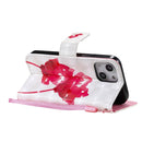 3D Painted Pattern Horizontal Flip Leather Case with Holder & Card Slots & Wallet For iPhone 13 Mini(Red Rose)