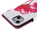 3D Painted Pattern Horizontal Flip Leather Case with Holder & Card Slots & Wallet For iPhone 13 Mini(Red Rose)