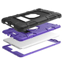 C5 Four Corners Shockproof Silicone + PC Protective Case with Holder For iPad mini 5 / 4(Black + Purple)