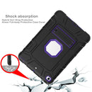 C5 Four Corners Shockproof Silicone + PC Protective Case with Holder For iPad mini 5 / 4(Black + Purple)