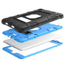 C5 Four Corners Shockproof Silicone + PC Protective Case with Holder For iPad mini 5 / 4(Black + Blue)