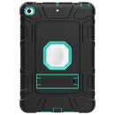C5 Four Corners Shockproof Silicone + PC Protective Case with Holder For iPad mini 5 / 4(Black + Light Green)