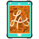 C5 Four Corners Shockproof Silicone + PC Protective Case with Holder For iPad mini 5 / 4(Black + Light Green)