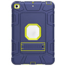 C5 Four Corners Shockproof Silicone + PC Protective Case with Holder For iPad mini 5 / 4(Navy Blue + Lemon Yellow)