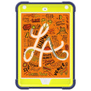 C5 Four Corners Shockproof Silicone + PC Protective Case with Holder For iPad mini 5 / 4(Navy Blue + Lemon Yellow)