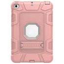 C5 Four Corners Shockproof Silicone + PC Protective Case with Holder For iPad mini 5 / 4(Rose Gold + Grey)