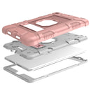 C5 Four Corners Shockproof Silicone + PC Protective Case with Holder For iPad mini 5 / 4(Rose Gold + Grey)