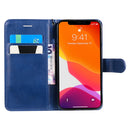 For iPhone 13 Pure Color Horizontal Flip Leather Case with Holder & Card Slots & Wallet & Lanyard(Blue)