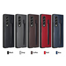 For Samsung Galaxy Z Fold3 5G Litchi Pattern Foldable Protective Case with Pen Slot(Black)
