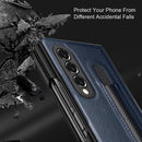 For Samsung Galaxy Z Fold3 5G Litchi Pattern Foldable Protective Case with Pen Slot(Black)