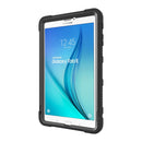 For Samsung Galaxy Tab E 9.6 T560 C5 Four Corners Shockproof Silicone + PC Protective Case with Holder(Black)