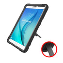 For Samsung Galaxy Tab E 9.6 T560 C5 Four Corners Shockproof Silicone + PC Protective Case with Holder(Black)