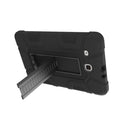 For Samsung Galaxy Tab E 9.6 T560 C5 Four Corners Shockproof Silicone + PC Protective Case with Holder(Black)